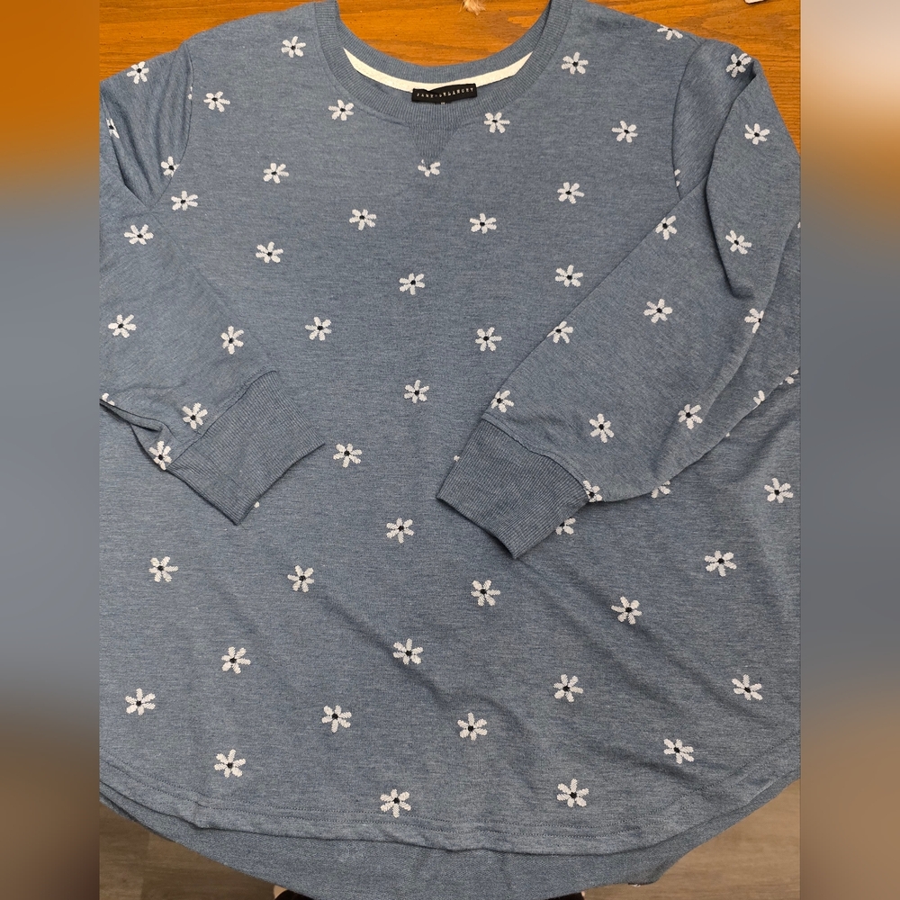 Jane and Delancey Blue Floral Top